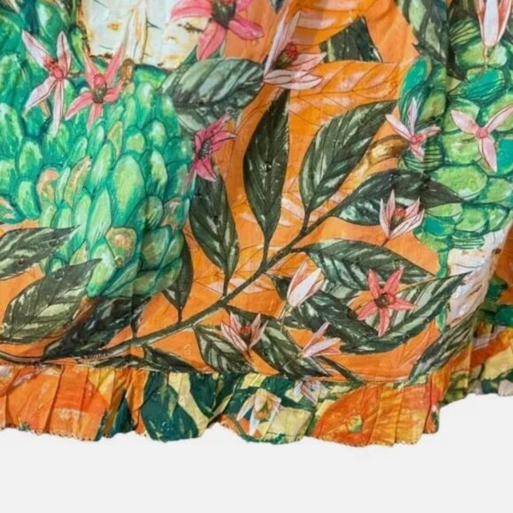 FARM Rio Caipirinha Tropical Floral Multi Ruffle Sleeve Blouse XS $159 - Picture 6 of 8